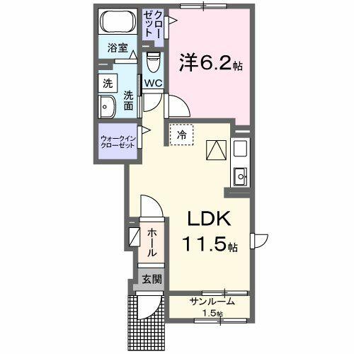 埼玉県羽生市東２丁目(賃貸アパート1LDK・1階・43.61㎡)の写真 その2