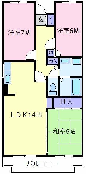 大阪府羽曳野市伊賀５丁目(賃貸マンション3LDK・4階・65.25㎡)の写真 その2