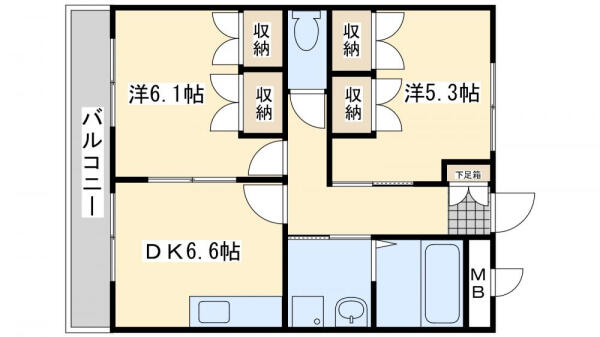 フォレストヴィラ 105｜福岡県直方市大字赤地(賃貸アパート2DK・1階・44.96㎡)の写真 その2