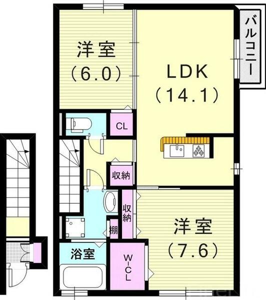 兵庫県神戸市垂水区名谷町(賃貸アパート2LDK・1階・69.04㎡)の写真 その2