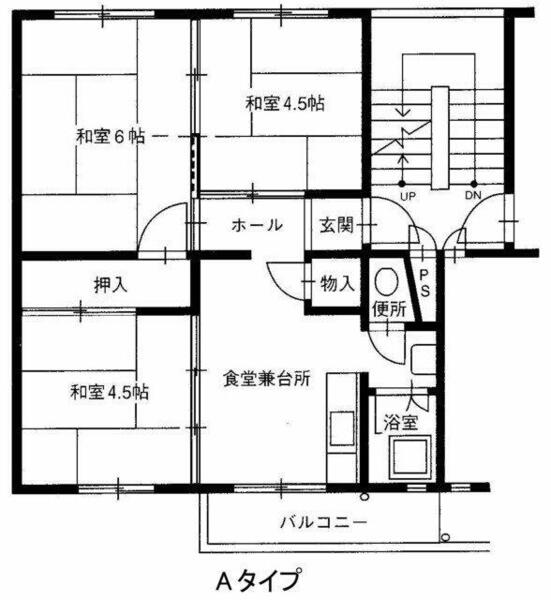 兵庫県神戸市垂水区青山台５丁目(賃貸マンション3DK・4階・45.84㎡)の写真 その2