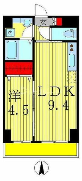 フェリス　コート 508｜千葉県松戸市西馬橋幸町(賃貸マンション1LDK・5階・35.10㎡)の写真 その2