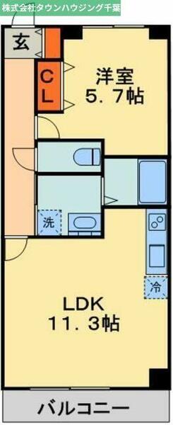 千葉県千葉市中央区院内１丁目(賃貸マンション1LDK・2階・44.88㎡)の写真 その2