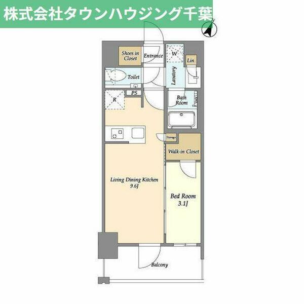 千葉県千葉市中央区富士見１丁目(賃貸マンション1LDK・2階・32.80㎡)の写真 その2