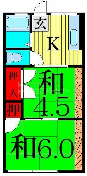 八千代荘 202｜東京都葛飾区堀切５丁目(賃貸アパート2K・2階・27.16㎡)の写真 その2