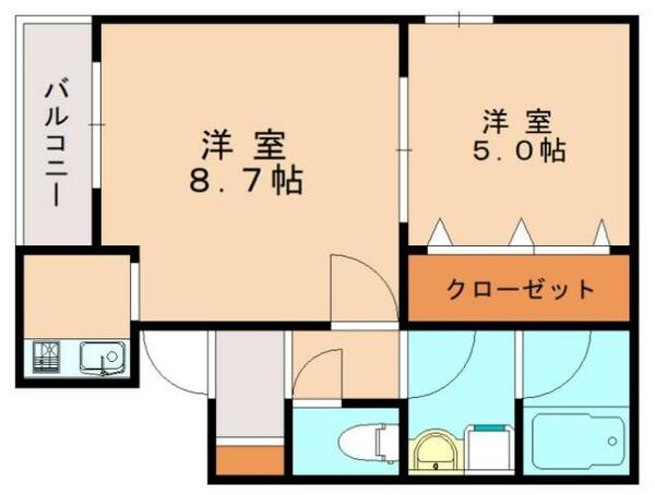 アプリーレ和白｜福岡県福岡市東区和白東１丁目(賃貸アパート2K・2階・38.64㎡)の写真 その2