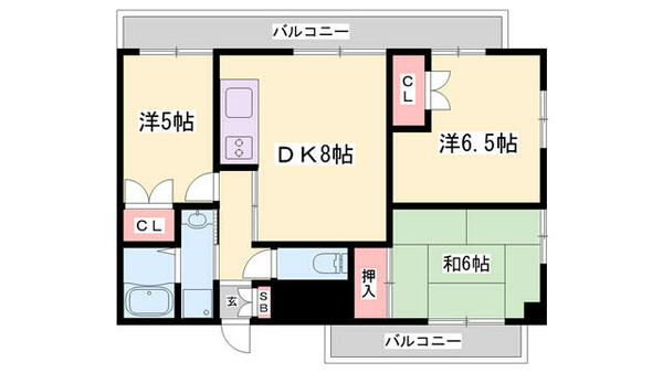 ロイヤルコーポ野添 502｜兵庫県加古郡播磨町西野添１丁目(賃貸マンション3DK・5階・53.76㎡)の写真 その2