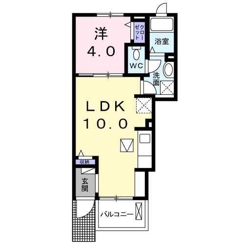 シティーハイツ光陽 102｜宮城県仙台市太白区日本平(賃貸アパート1LDK・1階・32.44㎡)の写真 その2