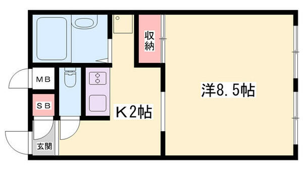 兵庫県加古川市平岡町一色(賃貸アパート1K・2階・26.49㎡)の写真 その2