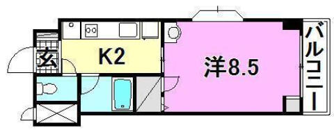 メゾン・ド・リオス 601｜愛媛県松山市高砂町４丁目(賃貸マンション1K・6階・27.60㎡)の写真 その2