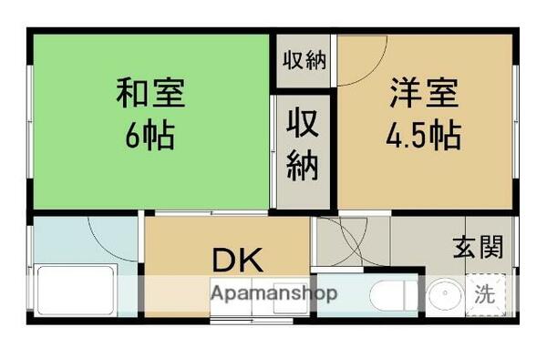 東雲町貸家（７００２５）｜愛媛県新居浜市東雲町２丁目(賃貸一戸建2DK・--・35.57㎡)の写真 その2