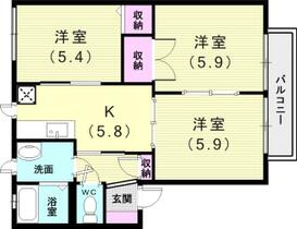 リンディ―西神戸  ｜ 兵庫県神戸市西区宮下１丁目（賃貸アパート2K・2階・50.00㎡） その2