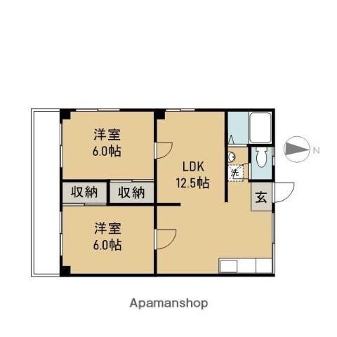 ゆうきマンション 201｜愛媛県四国中央市三島金子１丁目(賃貸マンション2LDK・2階・57.75㎡)の写真 その2