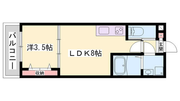 ジーメゾン加古川平岡町 102｜兵庫県加古川市平岡町新在家(賃貸アパート1LDK・1階・28.42㎡)の写真 その2