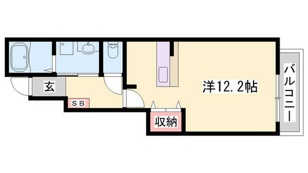 アムールテレーノ 103｜兵庫県高砂市米田町米田(賃貸アパート1K・1階・32.90㎡)の写真 その2