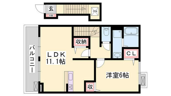 ルミエール 202｜兵庫県姫路市西庄(賃貸アパート1LDK・2階・46.09㎡)の写真 その2
