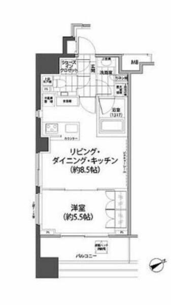 東京都新宿区西新宿７丁目(賃貸マンション1LDK・12階・40.52㎡)の写真 その2