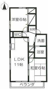 グランドール｜愛知県北名古屋市六ツ師女夫越(賃貸アパート2LDK・2階・50.26㎡)の写真 その2