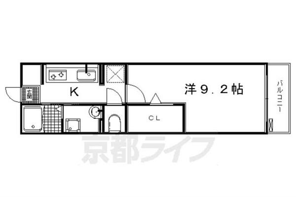 プラシード鳥羽Ⅱ 302｜京都府京都市南区上鳥羽藁田町(賃貸マンション1K・3階・31.35㎡)の写真 その2