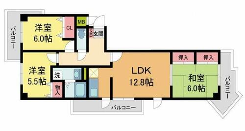 グランツ岡本の間取り