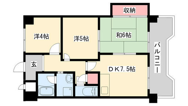 兵庫県高砂市伊保２丁目(賃貸マンション3DK・4階・55.51㎡)の写真 その2