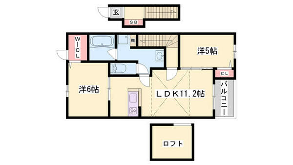 ラッフィナート３ 202｜兵庫県西脇市和田町(賃貸アパート2LDK・2階・55.87㎡)の写真 その2