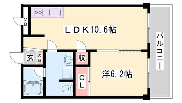 ディオ・ミオ 303｜兵庫県姫路市西新町(賃貸マンション1LDK・3階・46.07㎡)の写真 その2