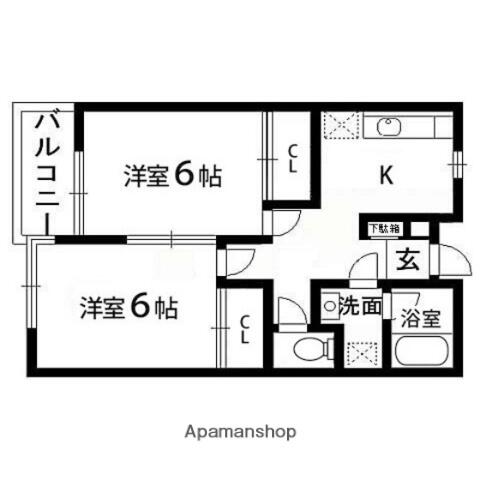 コーポＫⅡ 102｜宮城県黒川郡大和町吉岡南１丁目(賃貸アパート2K・1階・41.52㎡)の写真 その2