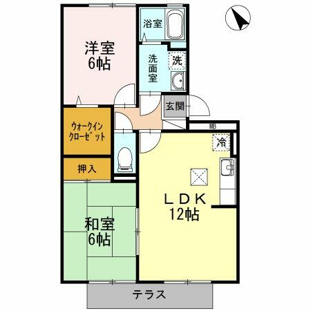 ペイサージュ上津 202｜福岡県久留米市上津２丁目(賃貸アパート2LDK・2階・56.00㎡)の写真 その2