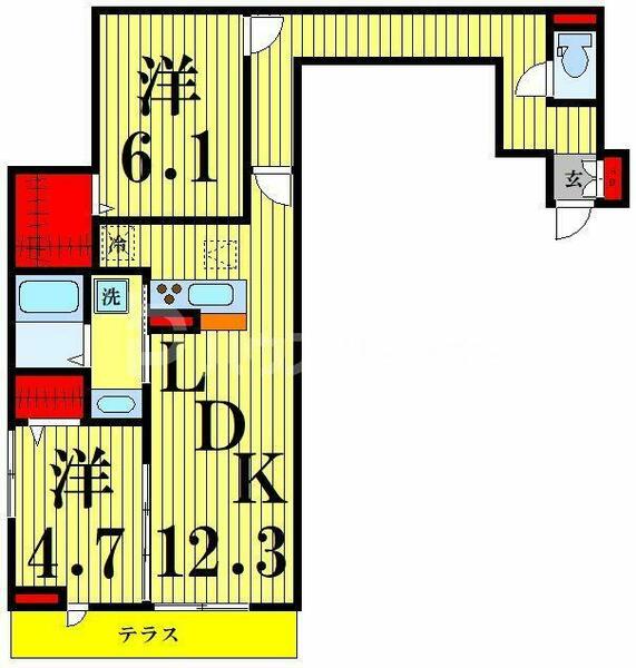 アヴァンス千住緑町｜東京都足立区千住緑町１丁目(賃貸アパート2LDK・3階・58.99㎡)の写真 その2