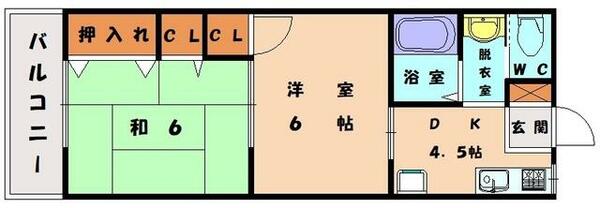 ホクリハウスⅢ｜福岡県古賀市中央６丁目(賃貸アパート2DK・1階・43.00㎡)の写真 その2