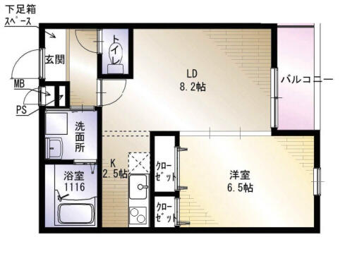 フジパレス上神田１番館 105｜大阪府寝屋川市上神田１丁目(賃貸アパート1LDK・1階・40.29㎡)の写真 その2