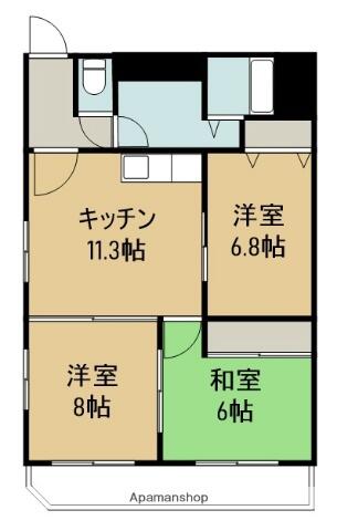 ぐりーんヒルズ中之庄 101｜愛媛県四国中央市中之庄町(賃貸マンション3LDK・1階・69.00㎡)の写真 その2