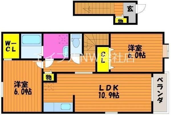 プラシード　Ａ棟｜岡山県総社市地頭片山(賃貸アパート2LDK・2階・57.21㎡)の写真 その1