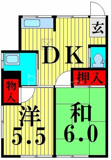 セブンミニマンション 104｜東京都墨田区東向島１丁目(賃貸アパート2K・1階・37.26㎡)の写真 その2