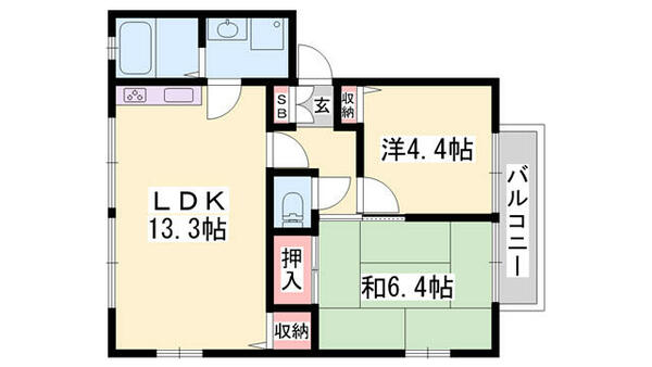 ベクヴェーム春日Ａ 101｜兵庫県姫路市西庄(賃貸アパート2LDK・1階・54.81㎡)の写真 その2