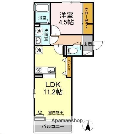 Ｄーｒｏｏｍ　ＫＵＢＯＴＡ　Ⅱ 303｜宮城県仙台市宮城野区福田町２丁目(賃貸アパート1LDK・3階・40.84㎡)の写真 その2