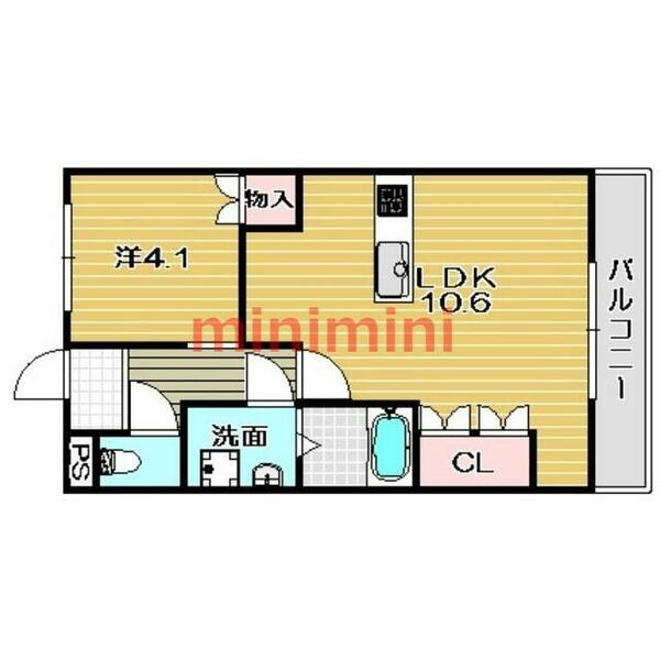 エトワール新在家｜大阪府摂津市新在家２丁目(賃貸マンション1LDK・4階・36.00㎡)の写真 その2