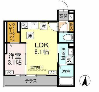 クローネ湘南｜神奈川県平塚市八重咲町(賃貸アパート1LDK・1階・29.78㎡)の写真 その2