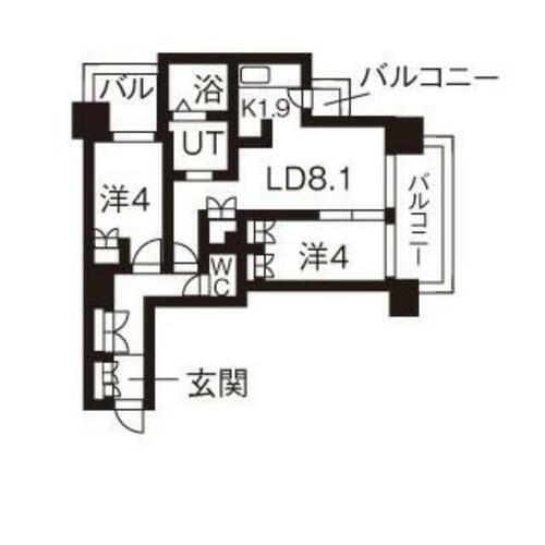 北海道札幌市厚別区厚別中央二条５丁目（マンション）の賃貸物件の間取り
