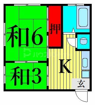 富士マンション 402｜東京都葛飾区四つ木４丁目(賃貸マンション2K・4階・28.00㎡)の写真 その2