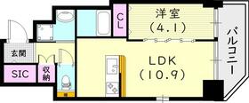 兵庫県尼崎市武庫之荘１丁目（賃貸マンション1LDK・5階・39.42㎡） その2