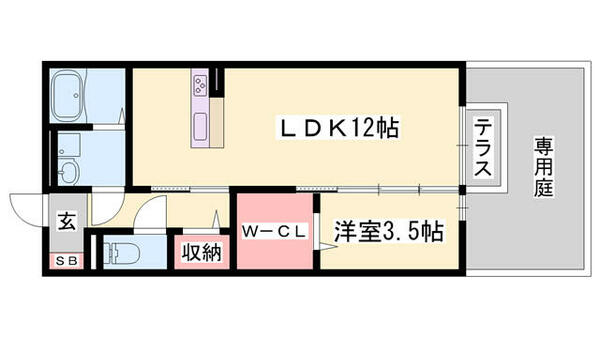 ワンモアハイツ 101｜兵庫県姫路市飾磨区野田町(賃貸アパート1LDK・1階・41.95㎡)の写真 その2