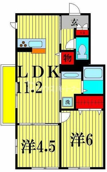 ＶＩＬＬＥＴＴＡ 305｜千葉県柏市大室１丁目(賃貸アパート2LDK・3階・49.86㎡)の写真 その2