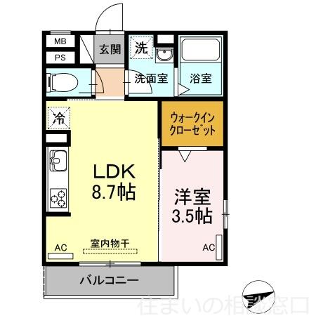 愛知県岡崎市門前町(賃貸アパート1LDK・2階・32.92㎡)の写真 その2