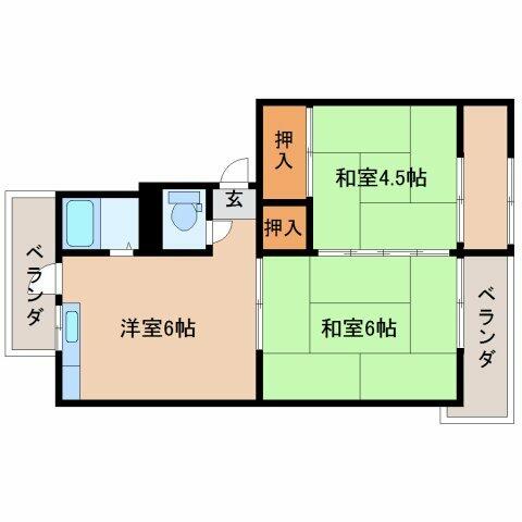 マンション和歌山 H-2｜和歌山県和歌山市北出島(賃貸マンション2DK・2階・36.50㎡)の写真 その2