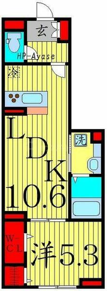 セレスティア大谷田 110｜東京都足立区大谷田３丁目(賃貸アパート1LDK・1階・38.88㎡)の写真 その2