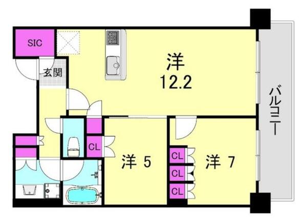 ローレルタワー堺筋本町｜大阪府大阪市中央区久太郎町２丁目(賃貸マンション2LDK・9階・63.99㎡)の写真 その2