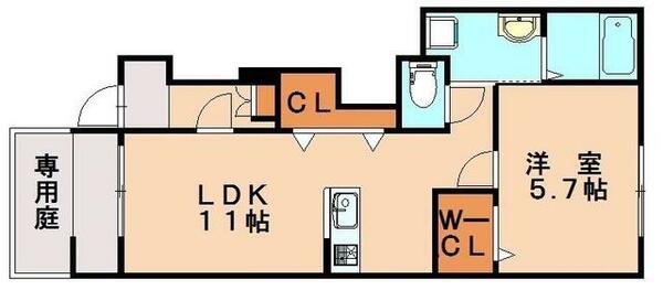 福岡県春日市弥生１丁目(賃貸アパート1LDK・1階・43.23㎡)の写真 その2