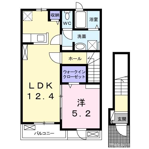 葵館 202｜愛知県豊橋市一色町字一色上(賃貸アパート1LDK・2階・46.54㎡)の写真 その2